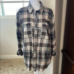 Plaid Button-Up Shirt